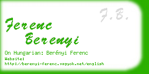 ferenc berenyi business card