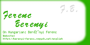 ferenc berenyi business card